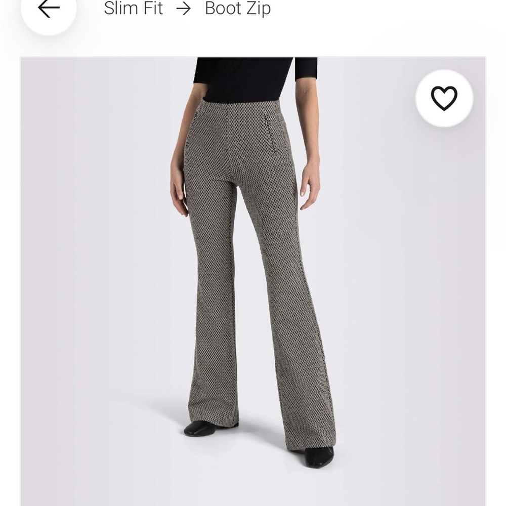 Max Jeans boot zip stretch pants - tin zig zag